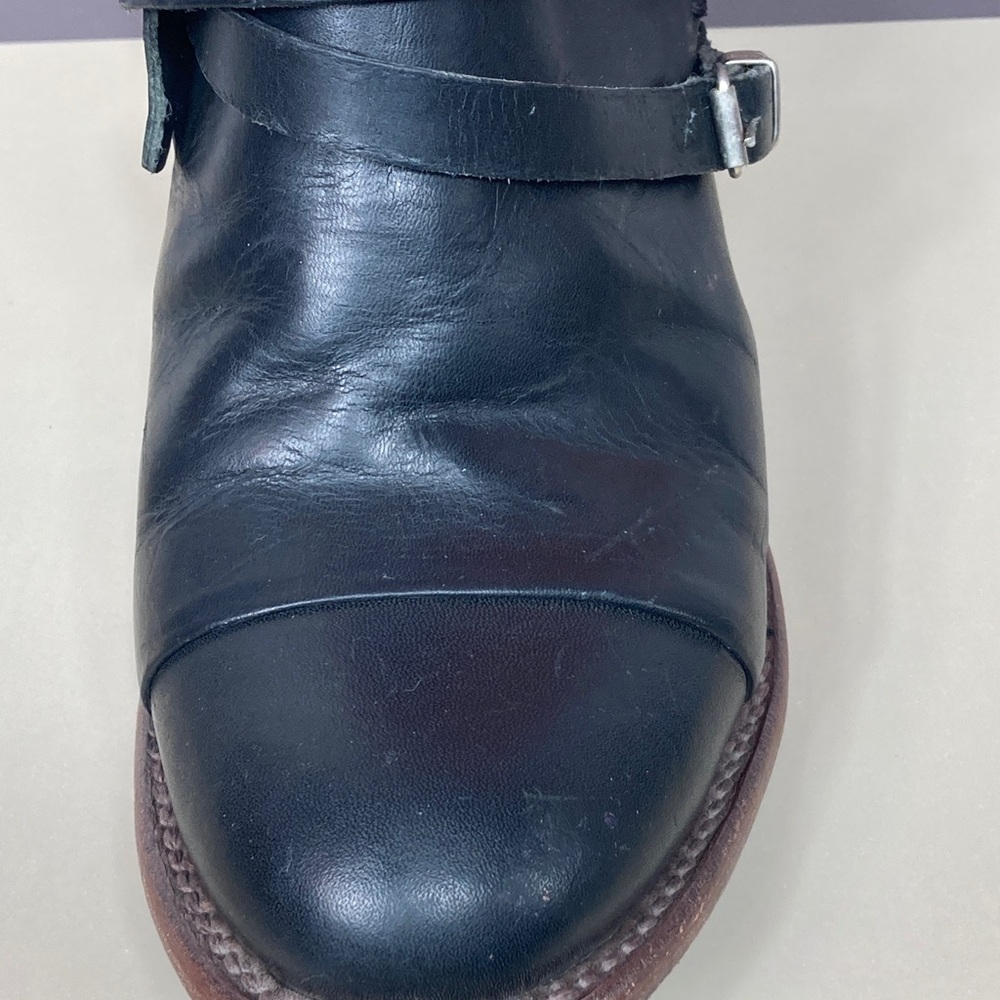 leather Freebird by Steven Black Ankle Boots with Red Straps *4.99 shipping* sz9 - Picture 10 of 16